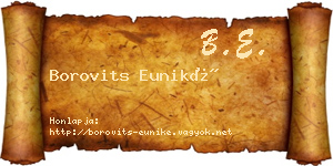Borovits Euniké névjegykártya
